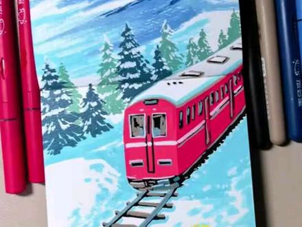 开往雪国的列车🚂
耗时一个月一本关于冬天的翻翻乐马上画完了#翻翻乐 #丙烯马克笔 #简单易学 #简笔画 #雪国列车