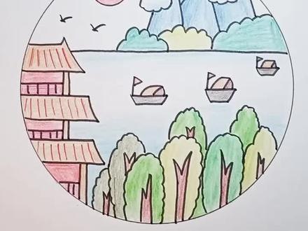 唐诗配画《登鹳雀楼》王之涣#简笔画 #诗配画 #古诗 #唐诗 #创作灵感