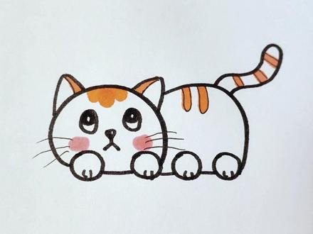 这样画小猫咪,简单又可爱~ 会写数字0就能画,快一起来试试吧~《慢教程》版 #简笔画 #启蒙早教 #儿童简笔画 #画画