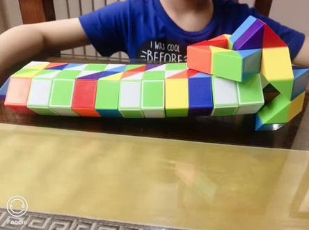 #魔尺男孩 #动手动脑 #儿子的日常 #是时候展现真正的技术了 108段魔尺➕72段魔尺:航母