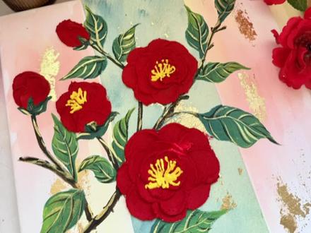 等时间嘉许,等春风得意#丙烯画 #肌理画 #石英砂肌理画 #画画 #手绘