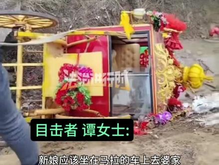 新人结婚用马车当婚车 途中意外摔进沟里 当事人:马没有受惊 人没受伤(编辑:刘洋)