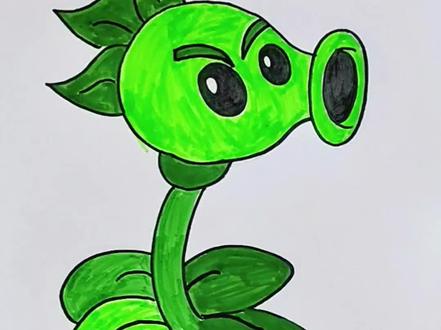 我哥哥画的不好看,给他便便💩表情,哼💢💢💢#脑洞大开 #植物大战僵尸 #豌豆射手 #一起学画画 #儿童创意手工