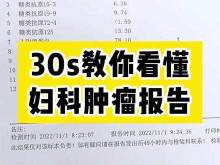 30s教你看懂妇科肿瘤报告#肿瘤 #关爱女性健康 #医学科普