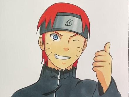 这才是漩涡一族的鸣人#画画 #鸣人 #火影忍者