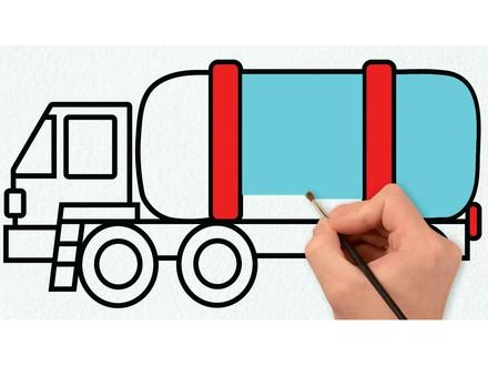 教小朋友们画油罐车 #简笔画 #一起学画画 #儿童画