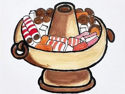 这么冷的冬天,正是吃火锅🍲的好时节啊!#脑洞大开 #表情包 #雪花 #一起学画画 #儿童创意手工