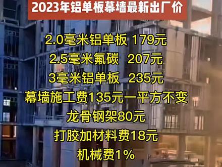 氟碳铝单板多少钱一平方米