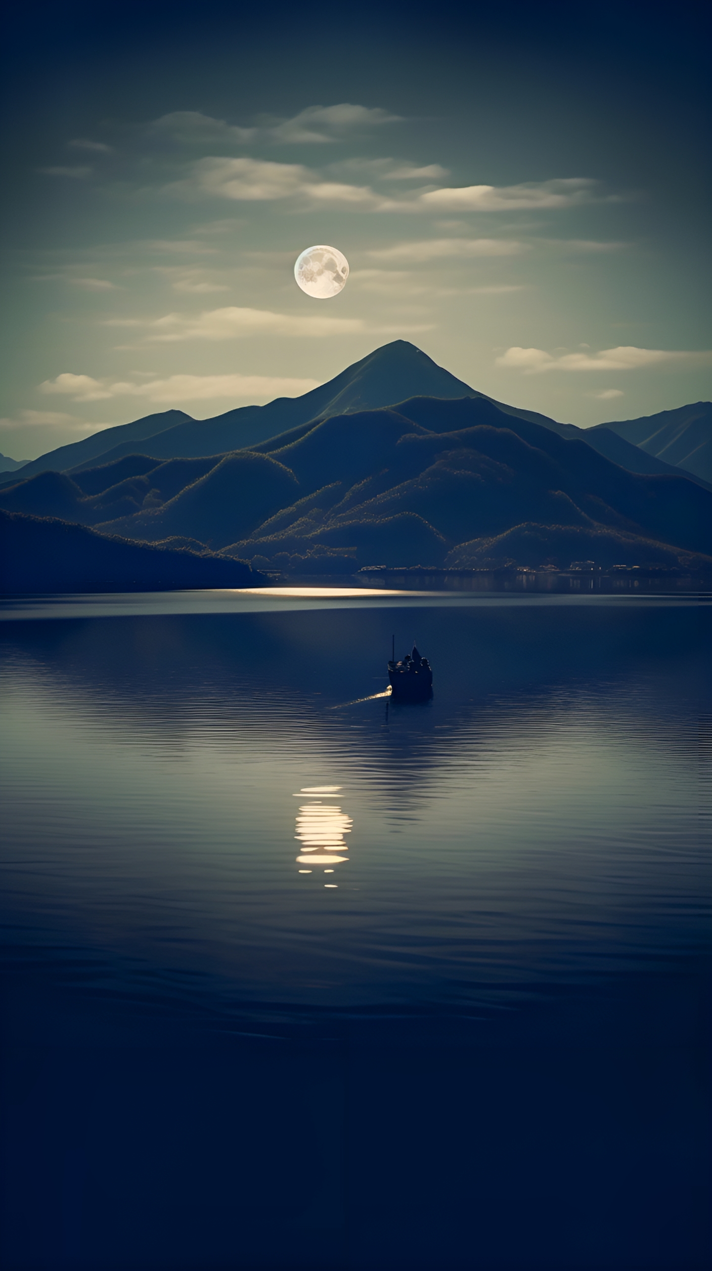 原创 #治愈系风景 #唯美意境 #月亮#ai 古风素材