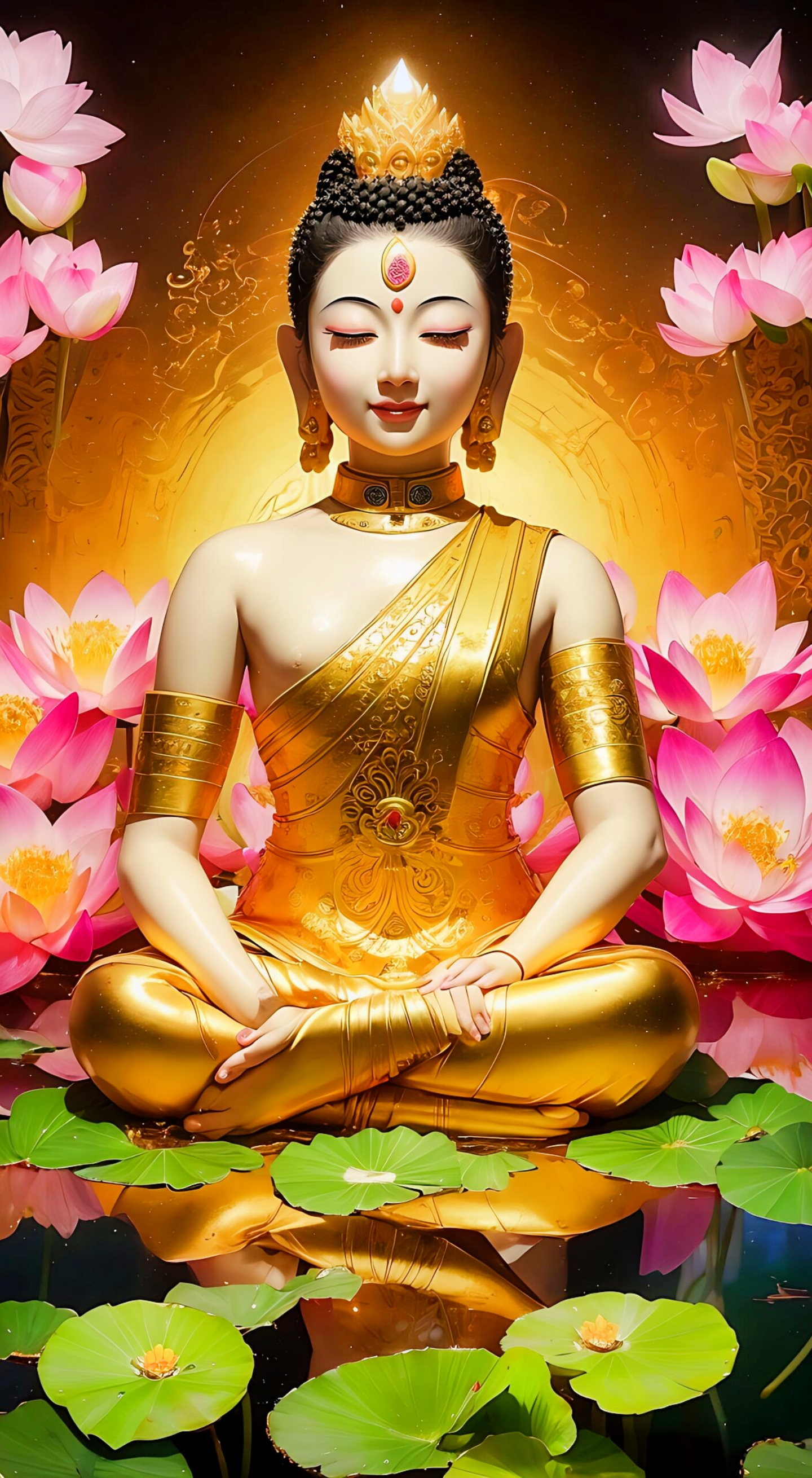 风花雪月ai:如来佛祖观音,春意盎然,佛光普照,生机勃勃,眼睛囧囧有神