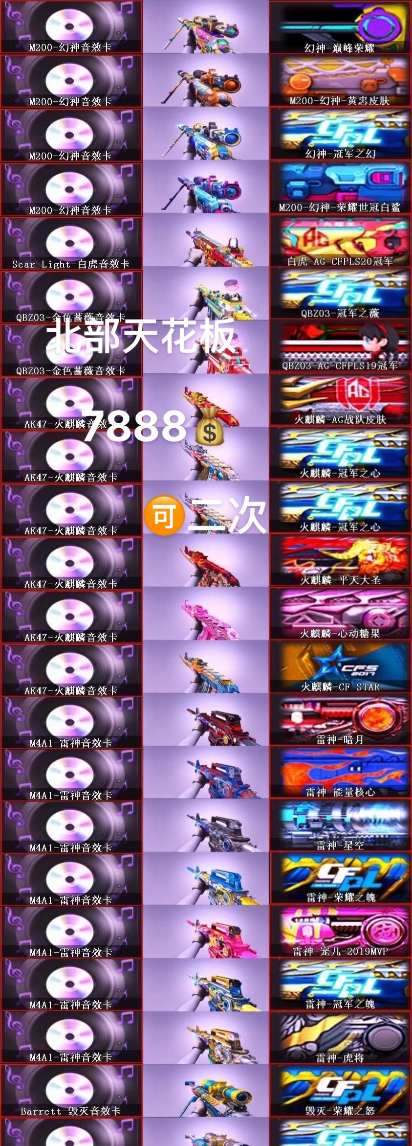 cf大家:编号x403【艾莉莎 女帝白鲨*2 3幻神4皮