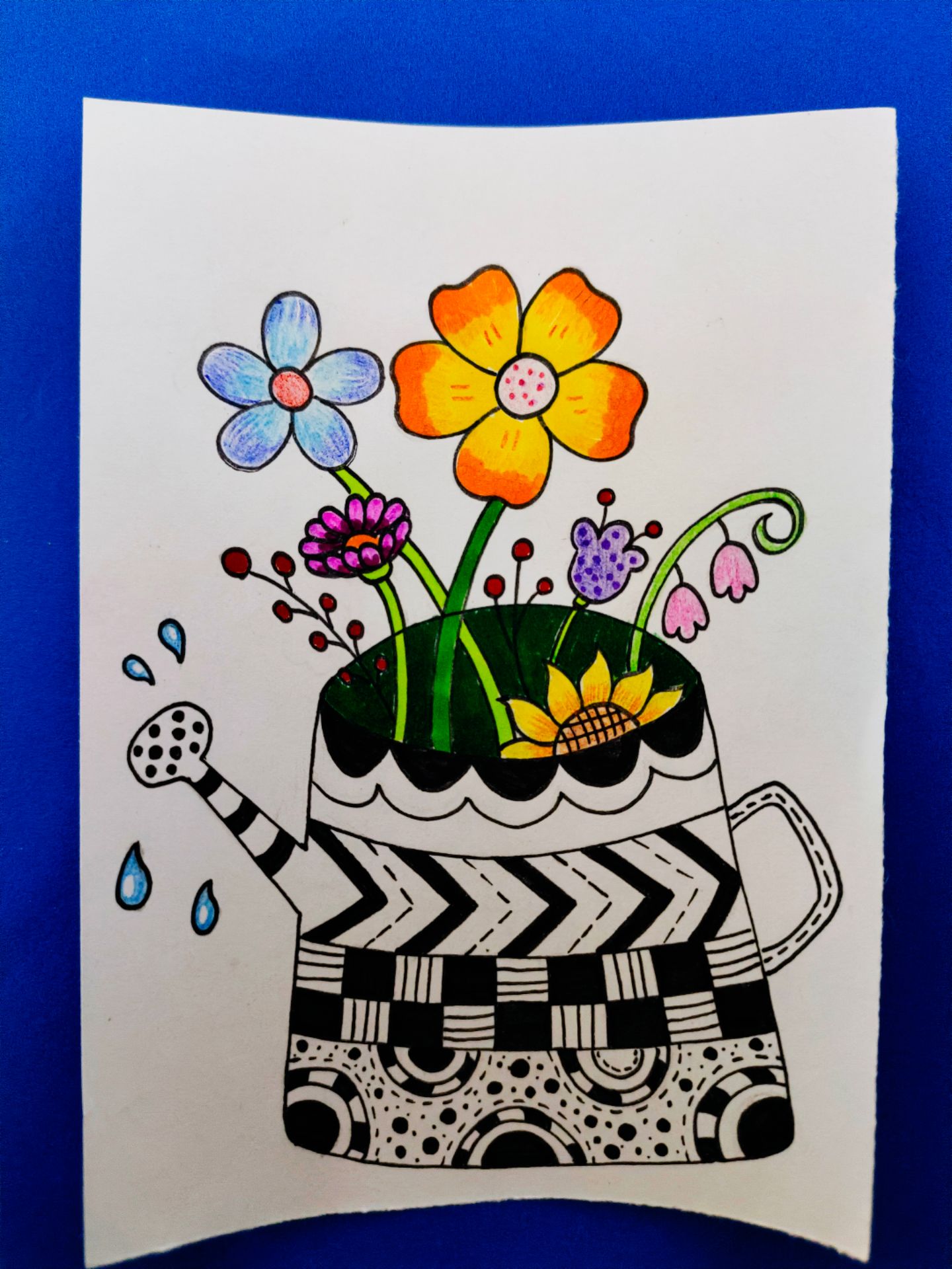 晴天97:#简笔画   春天的气息温暖而清新,仿佛是大自然的调色板,把