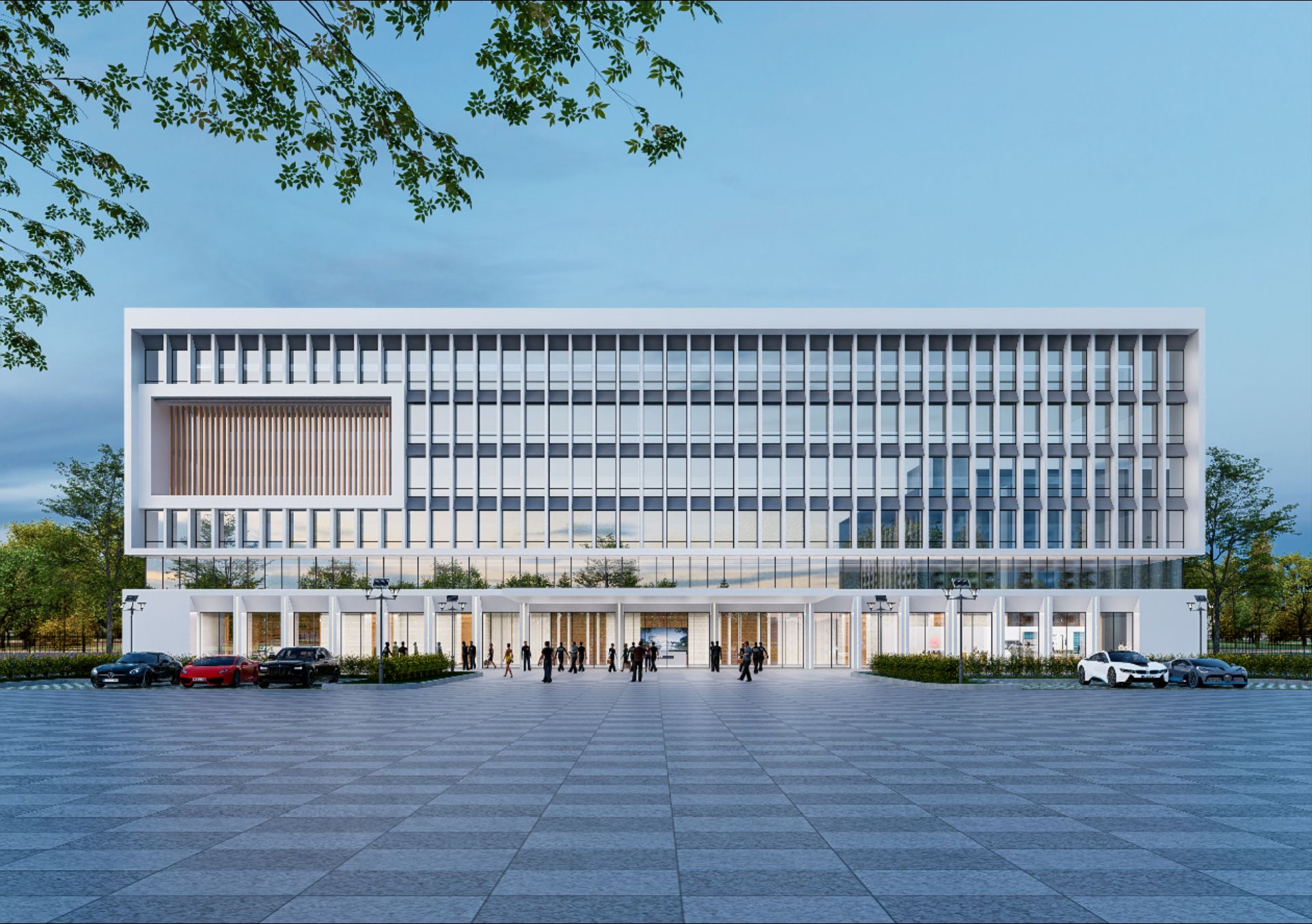 多层办公楼外立面造型效果图设计#建筑设计 #办公楼 #办公大楼 #效果