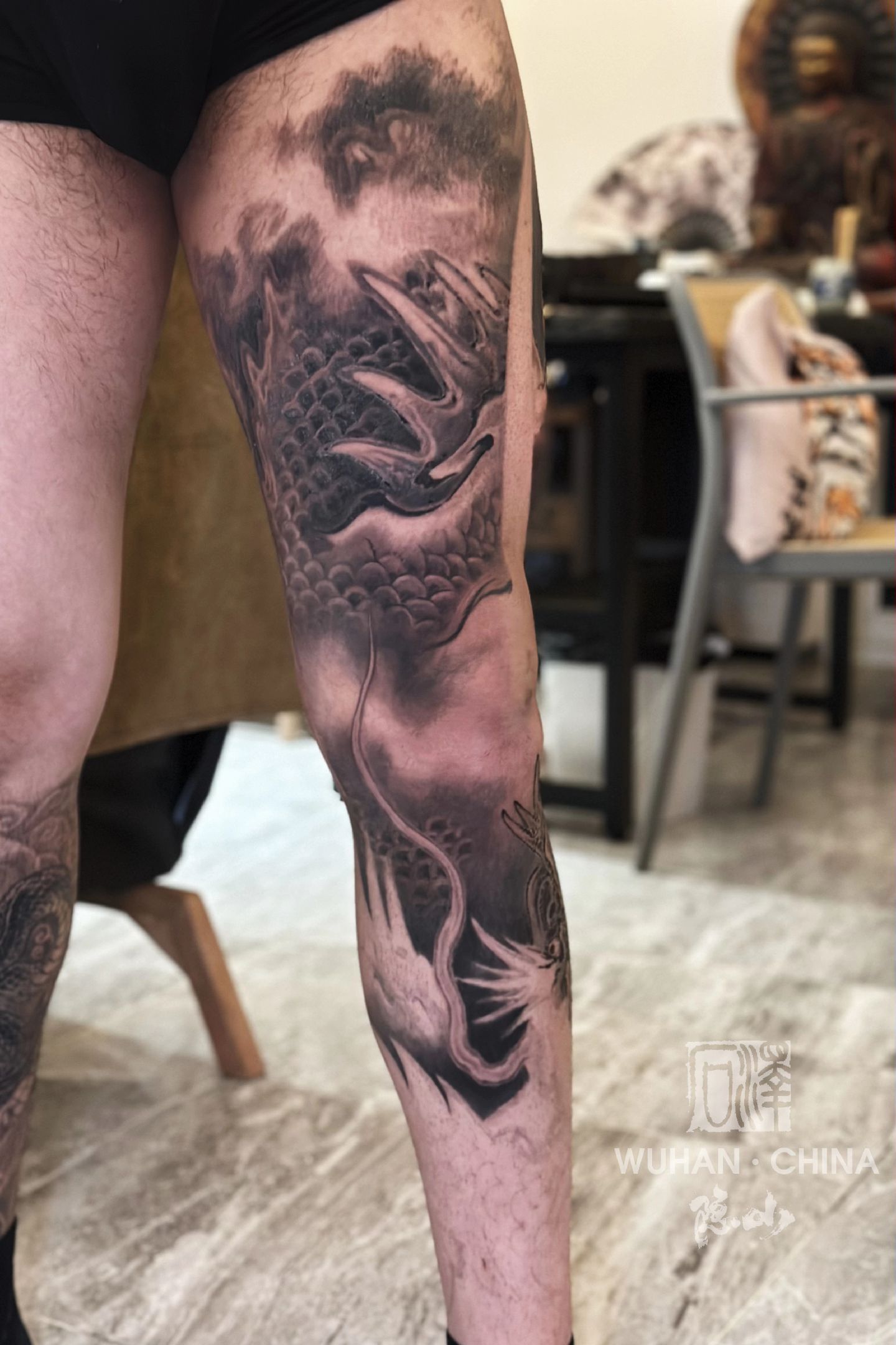 期待完成后效果#tattoo #纹身 #花臂花腿 #龙纹身 #中国风纹身