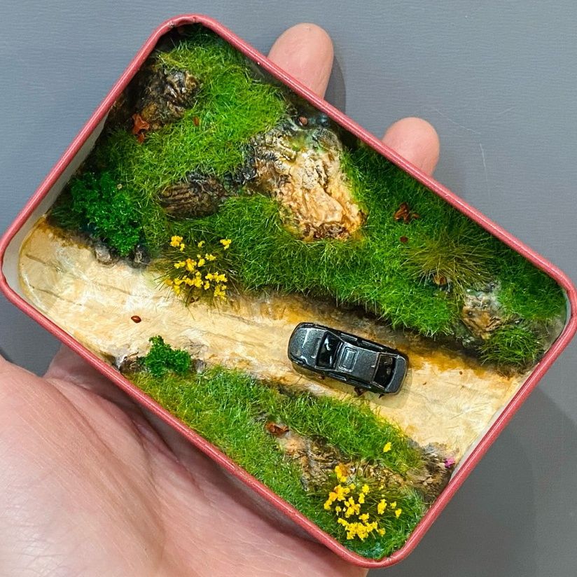 铁盒景观,微缩模型#微缩场景 #微缩里的迷你世界 #极度舒适