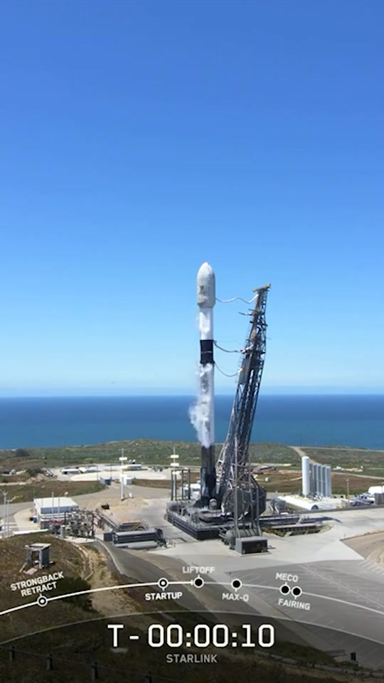 猎鹰九号多久到达星链位置 - 抖音