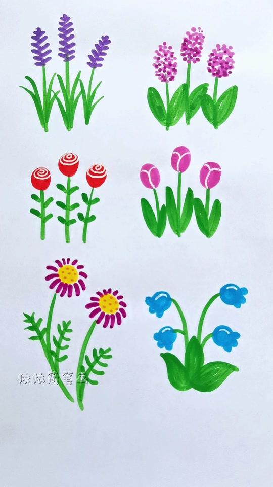 各种花的画法_各种花的画法简笔画_粉笔画各种花的画法 - 抖音