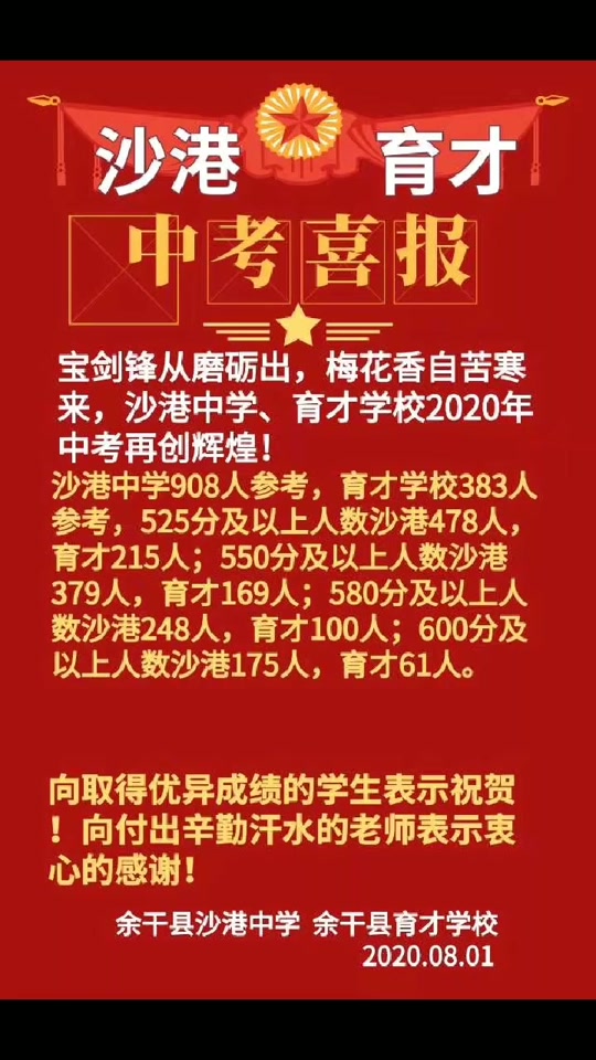 育才中考喜报 - 抖音
