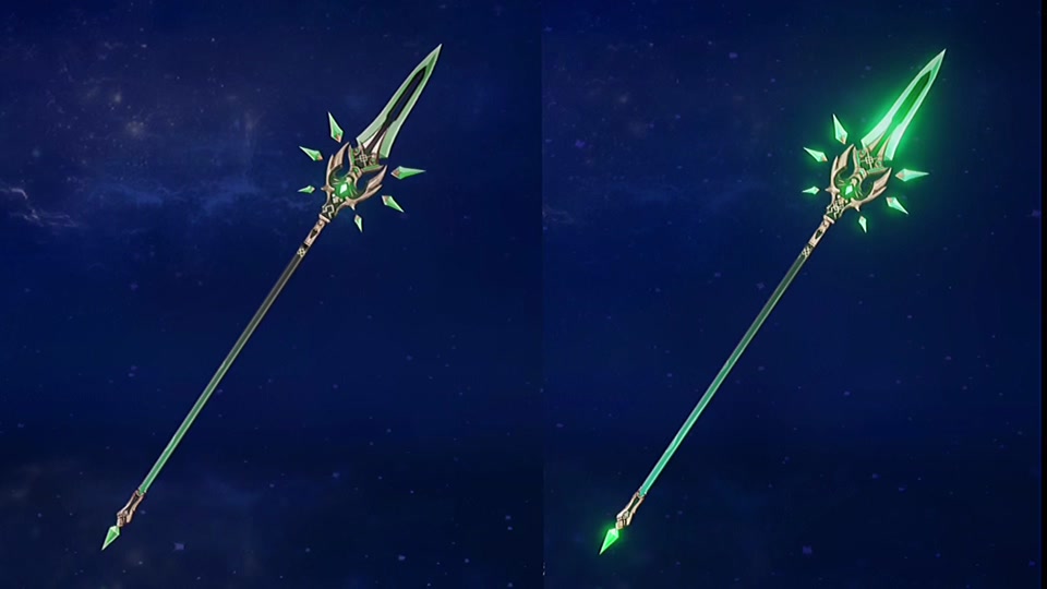 五星长柄武器突破后外观变化.#薄樱初绽时 #原神