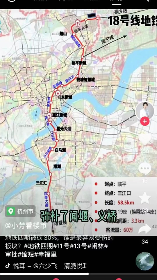 杭州地铁18号线有哪些站点停运 - 抖音