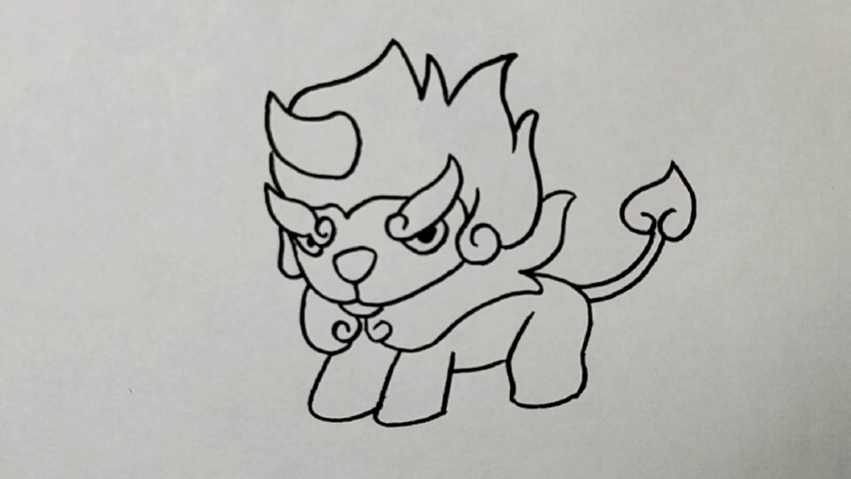 凶猛的年兽怎么画_凶猛的年兽简笔画