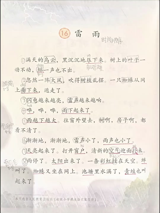 小学二年级仿写16课,雷雨怎么仿写 - 抖音