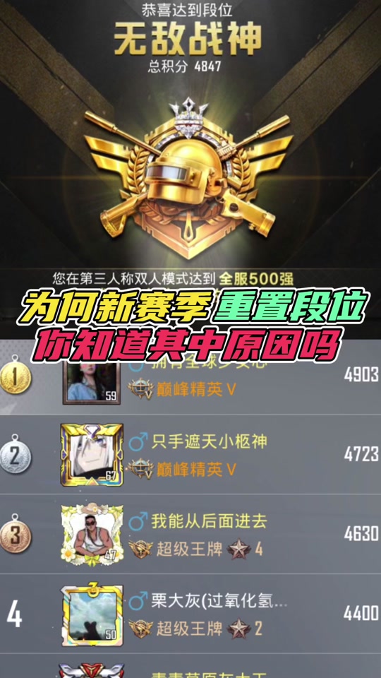 和平精英第二赛季黄金段位会掉吗 - 抖音