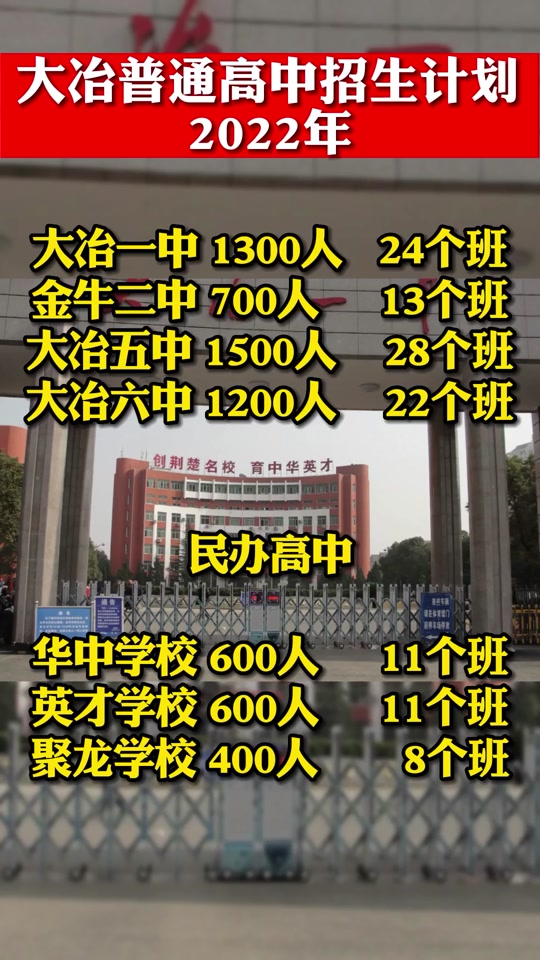 2023年大冶中考计划名额如何分配 - 抖音