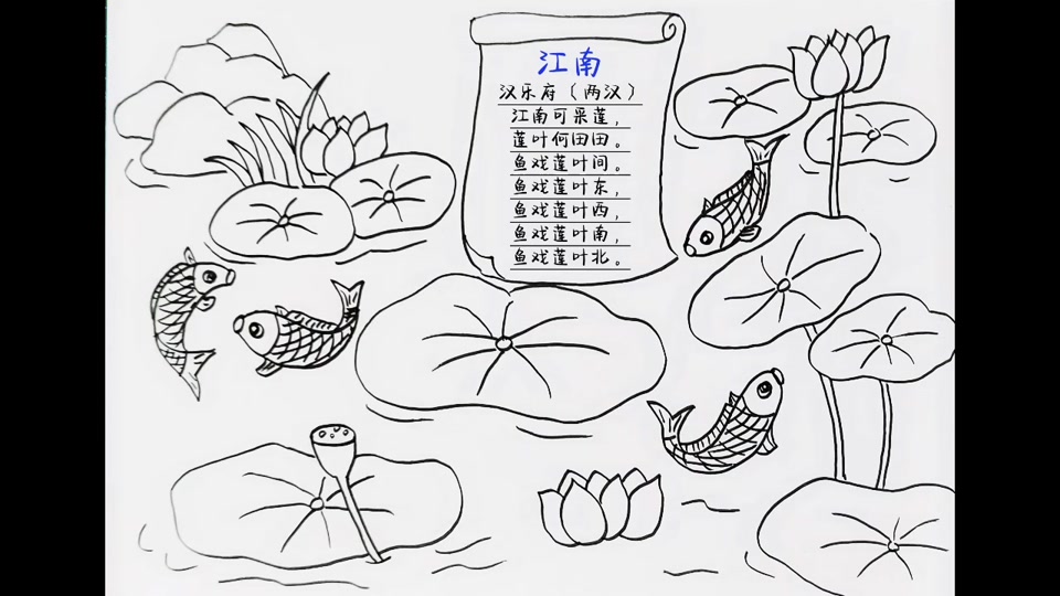 七巧板和古诗江南结合手抄报