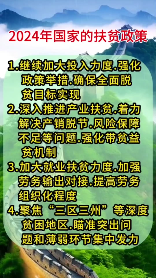 2024国家有什么扶贫政策