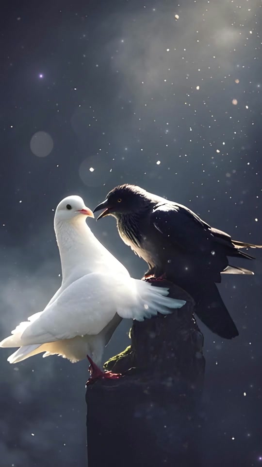 李小爱白鸽乌鸦相爱的戏码