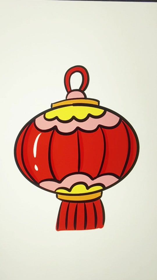 用圆规画灯笼简笔画