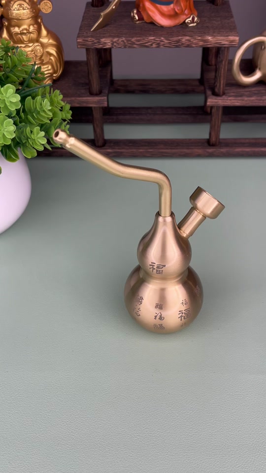 纯铜葫芦水烟杆