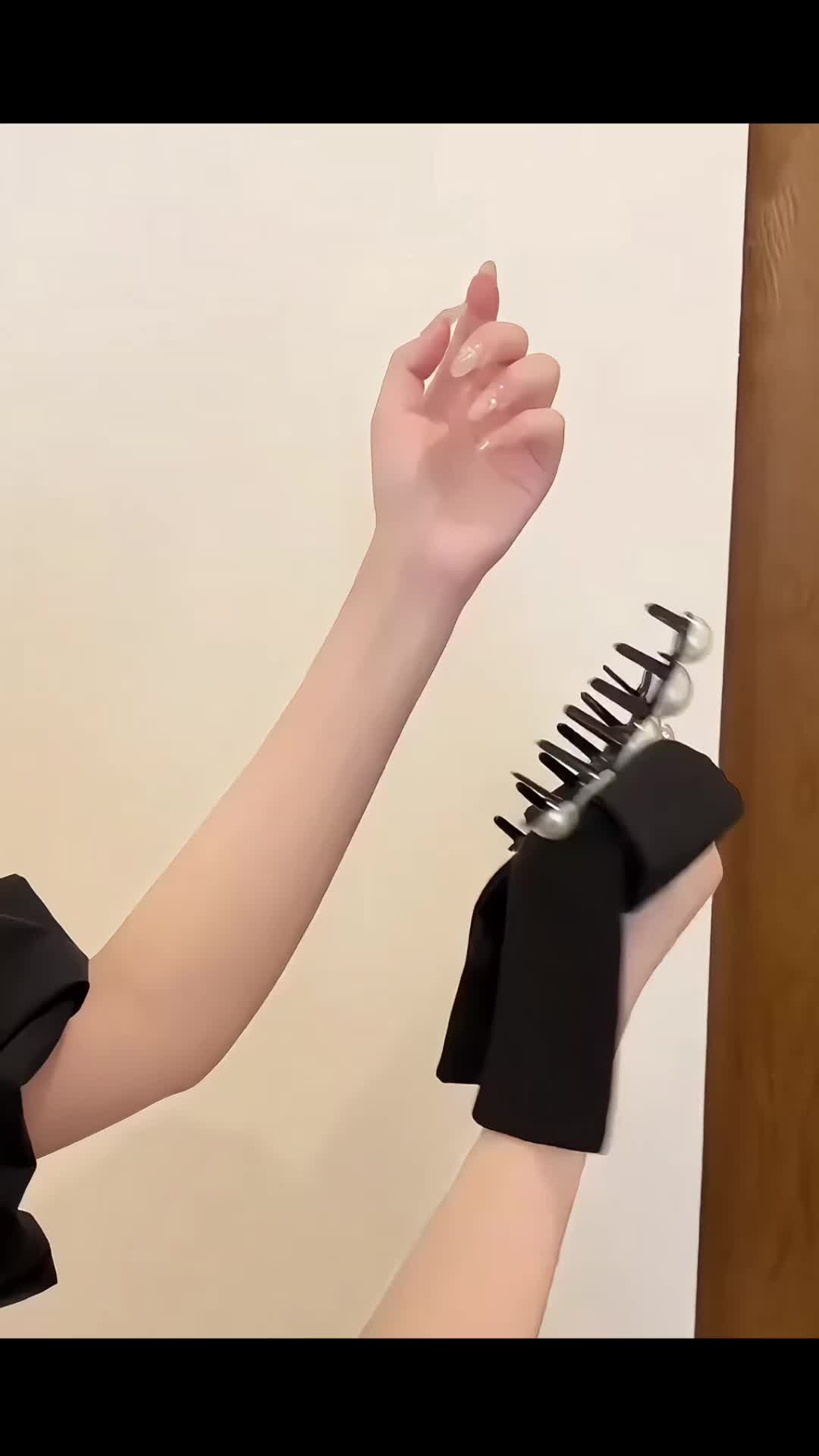 黑色蝴蝶结气质抓夹#抓夹用法#头饰发饰#蝴蝶结抓夹马尾