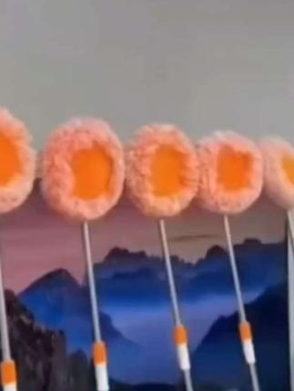 太阳花珊瑚绒上向曰葵拖把家用多功能天花板除尘掸