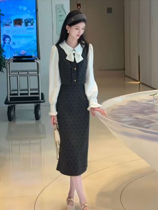 #时尚连衣裙 #新款连衣裙 #品质女装#视频同款假两件连衣裙