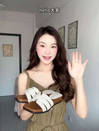 懒人一脚蹬显腿长不累脚凉拖鞋! #夏季穿搭 #气质女神穿搭 #夏季凉鞋 #百搭女鞋 #显高显瘦穿搭