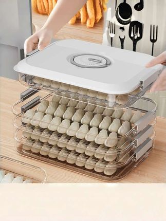 饺子盒家用厨房冰箱水饺盒收纳盒冷藏速冻馄饨盒分层类收纳盒防摔#饺子收纳盒#美观实用
