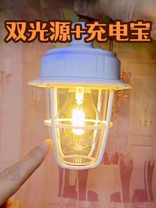 #新型太阳能黄白双光庭院露营灯 #可以给手机充电