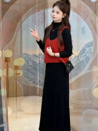 #时尚气质半身裙#三件套#减龄穿搭#早秋穿搭#谁穿谁好看
