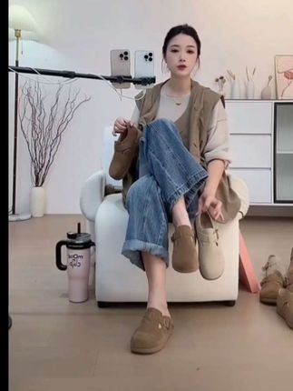 卓诗尼厚底百搭复古勃肯鞋女2025新款懒人一脚蹬软底乐福单鞋