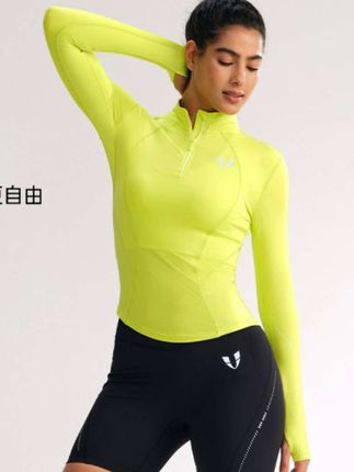 马甲线加绒运动上衣半拉链紧身长袖户外跑步运动服女F2531C558#健身穿搭 #运动穿搭 #瑜伽服搭配 #显瘦穿搭 #时尚运动穿搭