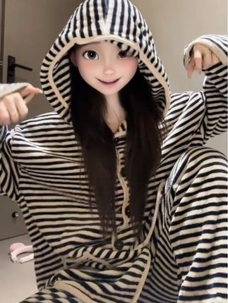 #睡衣家居服 #法兰绒睡衣 #睡衣外穿 #睡衣穿搭 #加绒睡衣