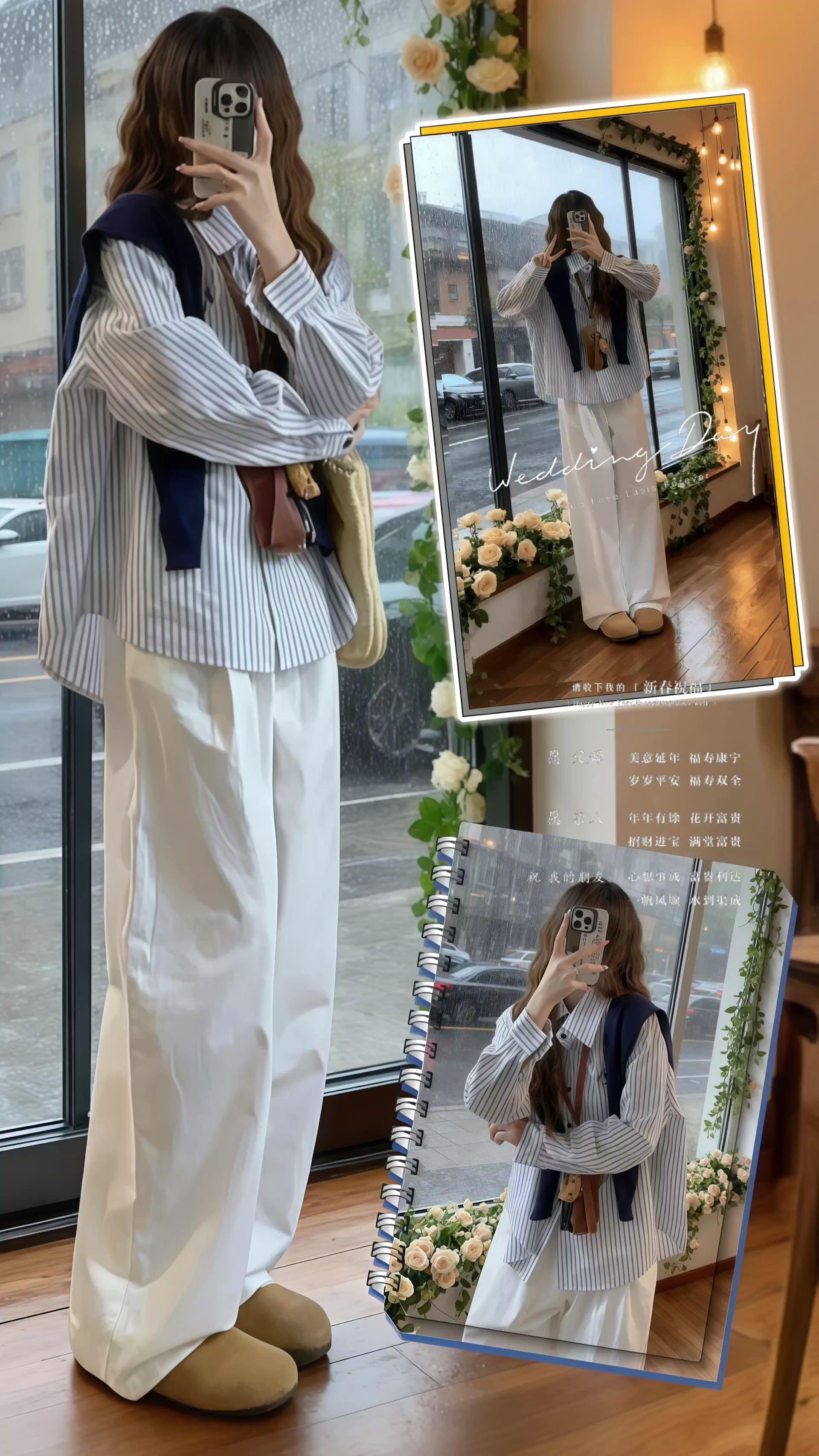 法式温柔风披肩条纹衬衫休闲裤两件套来啦✨。#早秋显身材平价上衣合集 #早秋高智感职场穿搭 #梨形身材穿搭大赏 #夏末初秋过渡也要穿得有巧思 #穿出自己的风格 整套穿搭简约又不失精致,无论是日常出街还是和朋友小聚,都能让你美得不费力,轻松打造出慵懒又温柔的法式风情~@抖加🔥上热门🔥dou+🔥热点宝