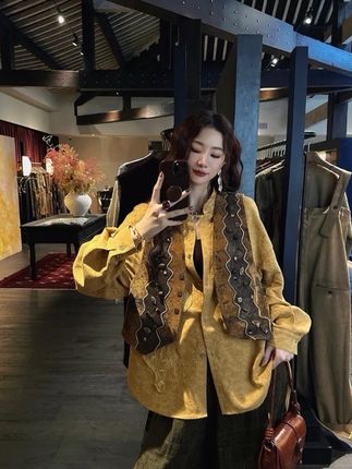 三吉黑花【拾花】立体定位绣花亚麻衫#衬衫 #新中式穿搭 #流光机能风穿搭太有生命力了 #琥珀流光风外套太适合秋天了 #早秋秀场抄作业告别路人感