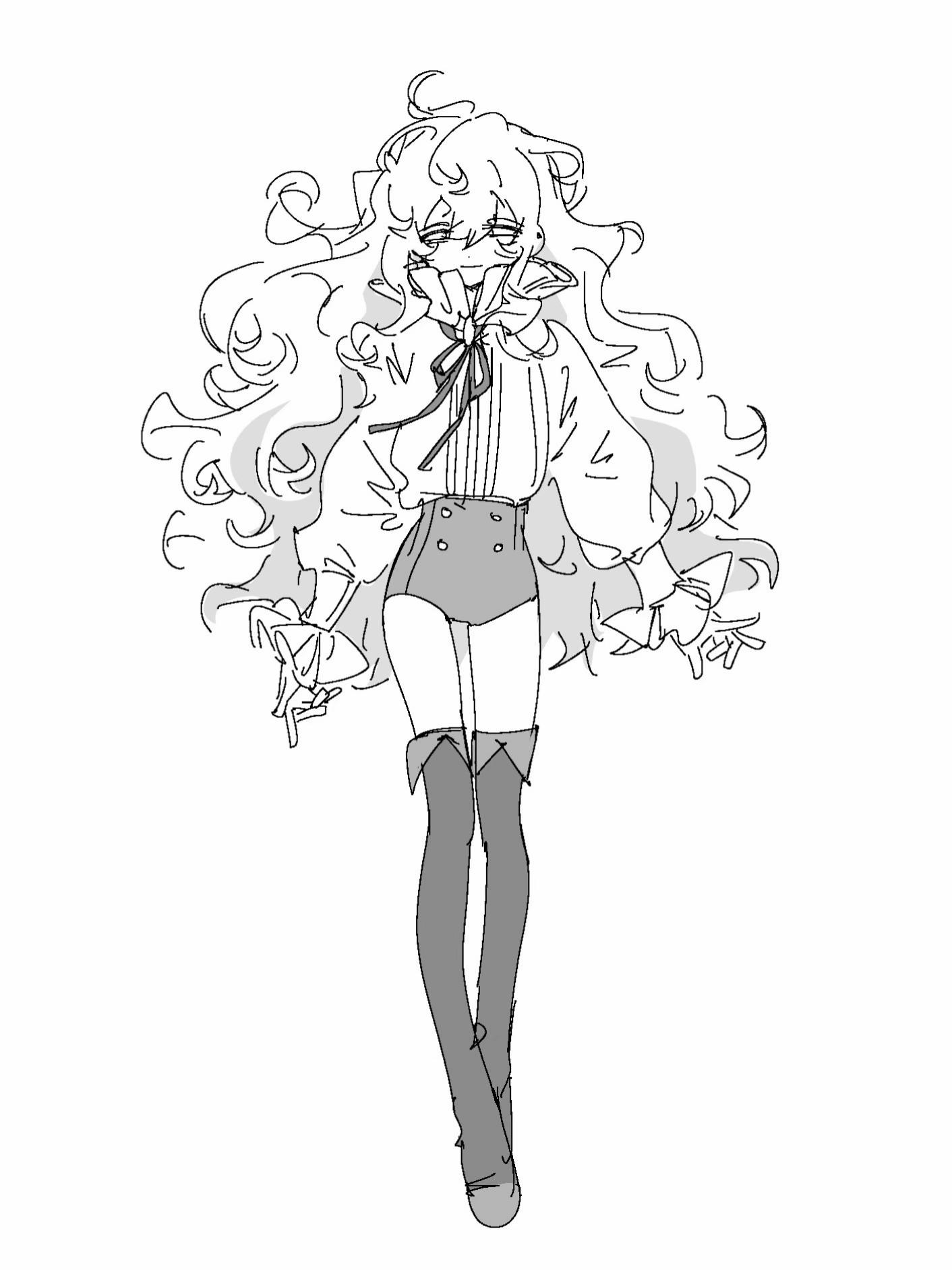 真的有时候不打草稿才能画舒服。#oc
