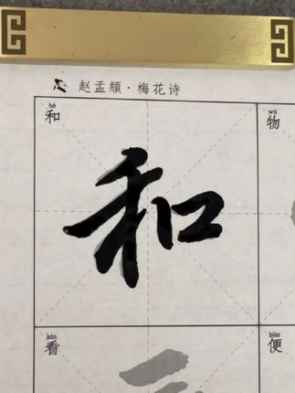梅花诗帖——“和”字#赵孟頫 #行书 #梅花诗 #毛笔字 #书法