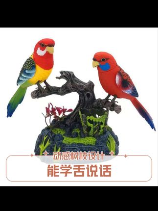 仿真鹦鹉摆件#仿真声控小鸟 摆件#仿真鹦鹉#老人孩子的乐趣