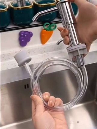 #创作灵感 厨房水槽按压器洗洁精按压器通用洗菜池不锈钢泵头按压瓶延长管#皂液延长器非常的方便实用 #皂液延长器
