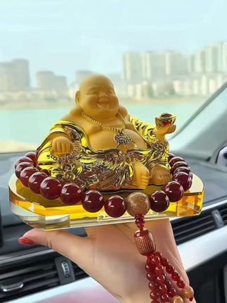 汽车摆件大号弥勒佛车载摆件车载好物 #精品摆件#佛度有缘之人#多款可选